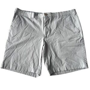 Club Room Chino Shorts Size 38 W Grey Zip Elastic Band Pockets Mid Rise 8.5